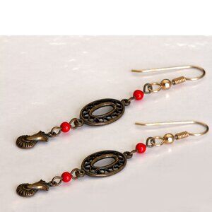 Vintage Long Elegant Drop Earrings, Classic Minimal Dangle Design 25mm